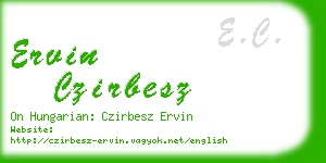 ervin czirbesz business card